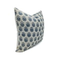 thumbnail image 2 of Fabdivine Thick Linen Hand Block Print Decorative Throw Pillow Cover , 14"X14", Navy Blue, 2 of 7