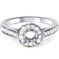 thumbnail image 3 of Pompeii 1/3ct Halo Diamond Engagement Ring Setting 14K White Gold Semi Mount (G/H,SI1-SI2), 3 of 4