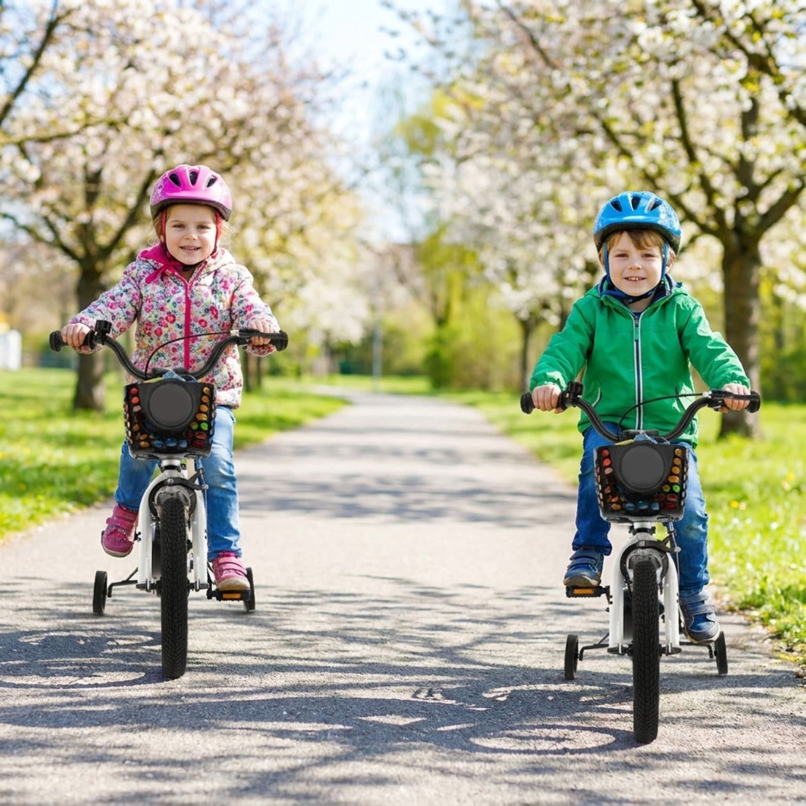 Redsmile Kids Bike 18 Inch with Removable Training Wheels and Adjustable Saddle for Boys Girls Ages 4-8, Youth Bicycle with Handbrake and Carbon Steel Frame, 18 Inch Kids Bike, Blue