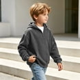 thumbnail image 2 of HomeDM Boys Sweatshirt Waffle Knit Half-Zip Hoodie Long Sleeve Pullover Hooded with Sleeve Pocket, 2 of 9