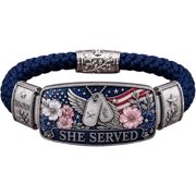Honor and Grace Women Veterans Braided Bracelet, Patriotic Commemorative Jewelry, Strength of Women Military Keepsake Gift for Female Service Members