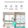 thumbnail image 4 of Window Privacy Film Blue Flower Stained Glass Window Film Decorative Sun Block Window Cover Sage Green Eucalyptus Leaf Farmhouse Country Window Clings Static Adhesive Sticker for Bathroom 29.5"x78.7", 4 of 7