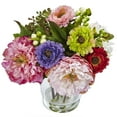 thumbnail image 2 of Nearly Natural Home Decor Peony and Mum in Glass Vase, 2 of 2