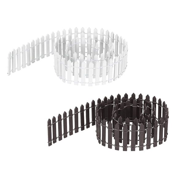 Uxcell 2pcs 35 Inch Miniature Garden Fence, Mini Ornament Wood Picket for Dollhouse Home Brown/White