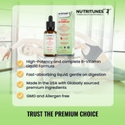 NUTRITUNES Liquid Vitamin B Complex Drops – High Potency B-Vitamin Supplement, Strawberry, 2oz