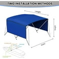 thumbnail image 5 of M optimized 3 Bow Bimini Tops, 600D Marine Canvas, Sun Shade Boat Canopy with Mesh Sidewalls Support Poles, 5 of 6