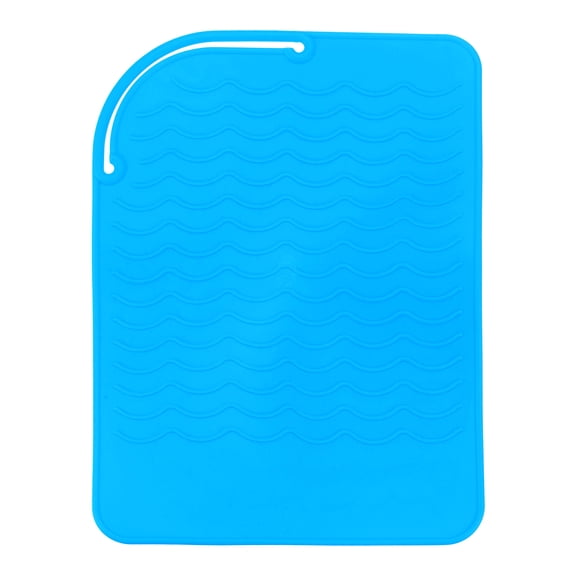 Uxcell Silicone Iron Hair Curling Pad, Multipurpose Iron Hot Resistant Mat Hair Curling Plate, Blue