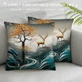 thumbnail image 3 of Creowell Deer Wave Birds Fashion Style Throw Pillow Covers Dirt-Resistant for Couch Sofa Bed Home Decor Pillowcase 1PC 22x22in, 3 of 5