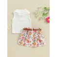 thumbnail image 3 of Suealasg Toddler Girl Clothes 6M 1T 2T 3T 4T Solid Color Ribbed Sleeveless Tank Tops and Flower Strawberry Print Skirts with Belt Kids Girls Summer 2Pcs Outfit Set, 3 of 6