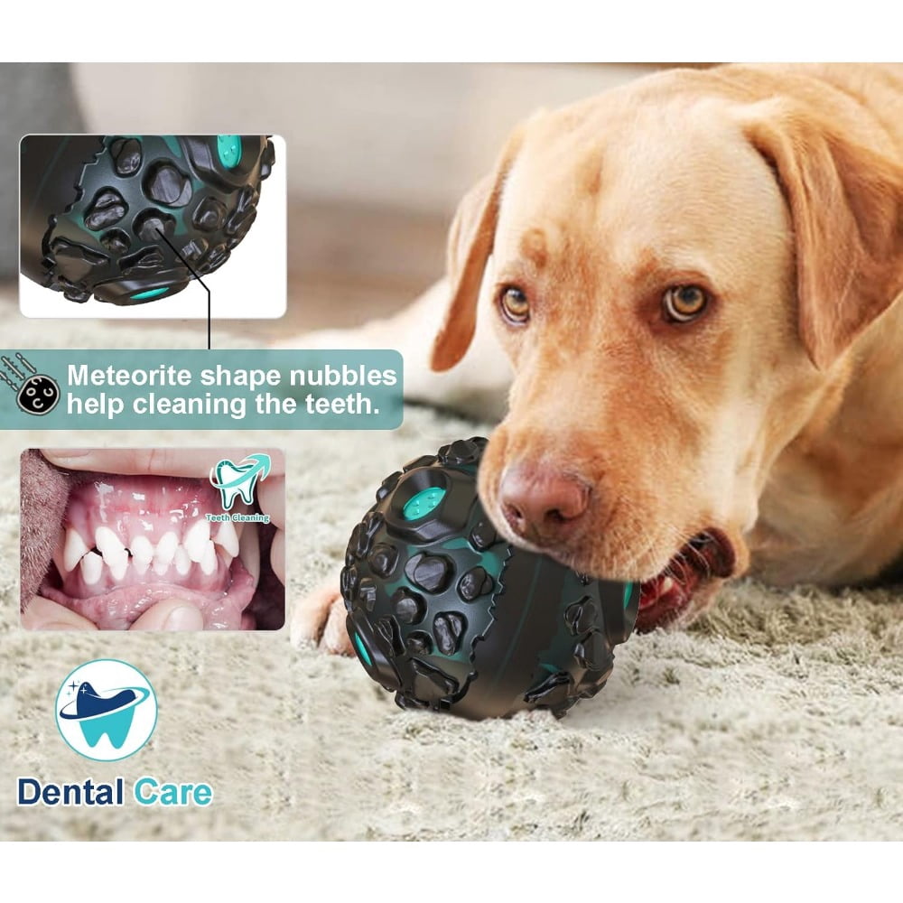Dog Toy Ball for Aggressive Chewers, Interactive Fetch Dog Ball with Fun Squeaky Wobble Giggle Sound, Durable for Small Medium Large Dogs, Non-Toxic Rubber Pet Chew Toys