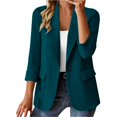 thumbnail image 5 of GILIGEGE Women's Oversized Solid‑Color Blazer Jacket,Long‑Sleeve Lapel‑Collar Button‑Down Suit Outerwear with Side Pockets,Trendy Business‑Casual Dressy Coat for Office Work Daily Blackish Green L, 5 of 8