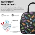 thumbnail image 3 of Womens Black Cartoon Dinosaurs Speech Bubbles Pattern Lunch Box for Work,Insulated Lunch Bag for Women,Loncheras Para Mujer,Leakproof Adult Lunch Bag for Work,Beach,Travel,Picnic,Camping, 3 of 7