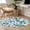 Blue, variant on Navy Blue Leaves Round Area Rug 4 FT, Non Slip Indoor Outdoor Rug, Green Summer Botanical Washable Soft Circular Carpet Non-Shedding Floor Mat for Coffee Table Nursery Foyer Balcony