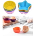 thumbnail image 6 of Silicone Cupcake Moulds Reusable Baking Cups Nonstick Bakeware Muffin Bread Cake Molds Cupcake Baking Liners, 24-Pcs Colorful, 6 of 7