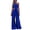 Blue, variant on Laqbezok Women's 2-Piece Satin Set, Sexy One Shoulder Asymmetrical Long Top and Wide Leg Pants Outfit, Elegant Solid Color Silk-Like Party Gown Set