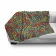 thumbnail image 3 of Gerber Daisy Soft Flannel Fleece Blanket, Retro Colored Doodle Style Blossoms Groovy Hippie Concept Peace and Love Theme, Cozy Plush for Indoor and Outdoor Use, 50" x 70", Multicolor, by Ambesonne, 3 of 6