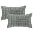 thumbnail image 2 of REGALWOVEN 2pcs Checked Faux Fur Plush Throw Pillow Covers Solid Soft Fuzzy Cozy Pillowcases Grey 12" x 20", 2 of 6