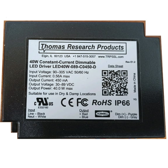 Hubbell Thomas Research Products 40W Constant Current Dimmable LED Driver LED40W-089-C0450-D