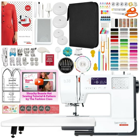 Bernette B38 Top End Sewing Machine Bundle with 250  Accessories