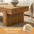 thumbnail image 5 of 47.6 Inch Farmhouse Coffee Table, Solid Wood Rectangular Rustic Cocktail Table for Living Room Home Office, Natural Wood, 5 of 7