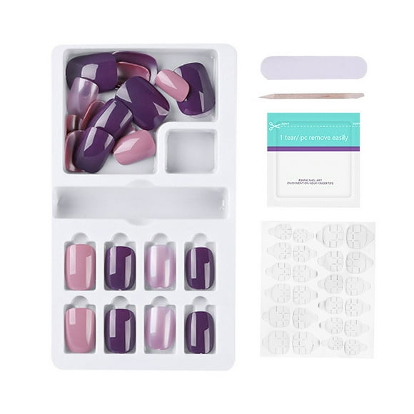 VOKE Clear on Nails Medium Short Full Nail Tips Nail Hand for Acrylic Nails Coffin on Nails Medium Length Clear Nail Charms for Acrylic Nails 24PCS Nails Reusable Stick On Nails