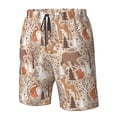thumbnail image 4 of Balery Woodland Animals in Neutral Tones Traje de Baño Estilo Hawaiano para Hombre, Shorts de Secado Rápido con Bolsillos-Large, 4 of 6