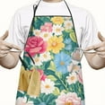thumbnail image 2 of Pioneer Flower Floral Print Pattern Apron-Garden Aprons for Women with Pockets-Cotton Linen Waterproof Kitchen Cooking Gardening Aprons Adjustable for Kitchen,Cooking,BBQ and Salon 33x27 Inch, 2 of 7