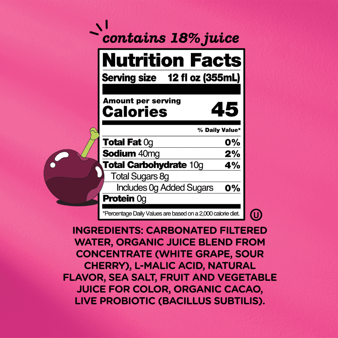 (3 pack) Noah Kahan's Sparkling Black Cherry, Culture Pop Soda Probiotic Soda, 12fl oz