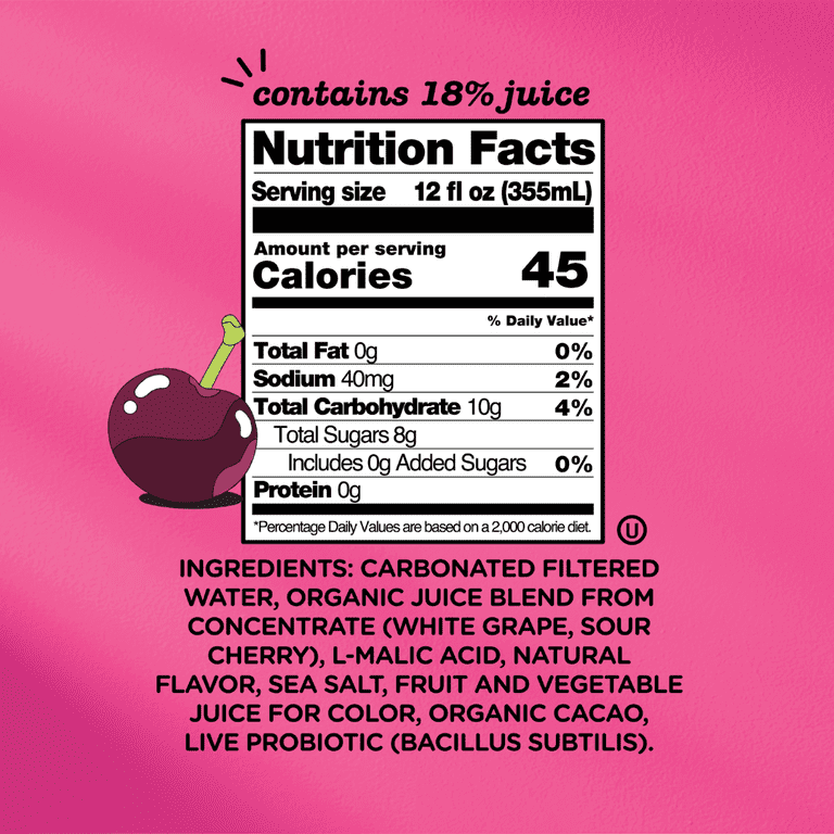 Culture Pop, Probiotic Soda, 12 Fl Oz Can, Black Cherry Flavor