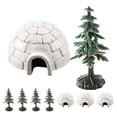 thumbnail image 1 of 1 Juego de Mini casa de hielo y árbol de Navidad, modelo pequeñas, figuras de iglú realistas para decoración de micropaisajismo, accesorios, 1 of 7