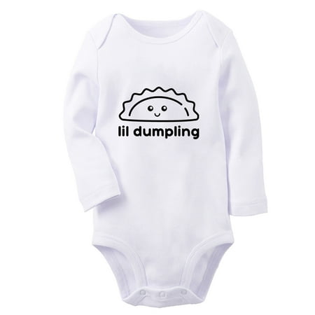

Little Dumpling Wonton Dimsum Bao Funny Rompers Newborn Baby Unisex Bodysuits Infant Jumpsuits Toddler 0-12 Months Kids Long Sleeves Oufits (White 6-12 Months)