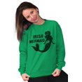 thumbnail image 3 of St Patrick's Day Irish Mermaid Women Crewneck Sweatshirt Brisco Brands S, 3 of 6