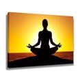 thumbnail image 2 of Yoga Meditation in Lotus Pose Under Golden Sky at Sunset Canvas Poster Bedroom Decor Sports Landscape Office Room Decor Gift,Frame-style,12x18inch(30x45cm), 2 of 8