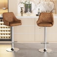 thumbnail image 4 of VECELO Bar Stools Set of 2 Modern PU Leather Height Adjustable Swivel Barstool with Back and Footrest, Brown, 4 of 11
