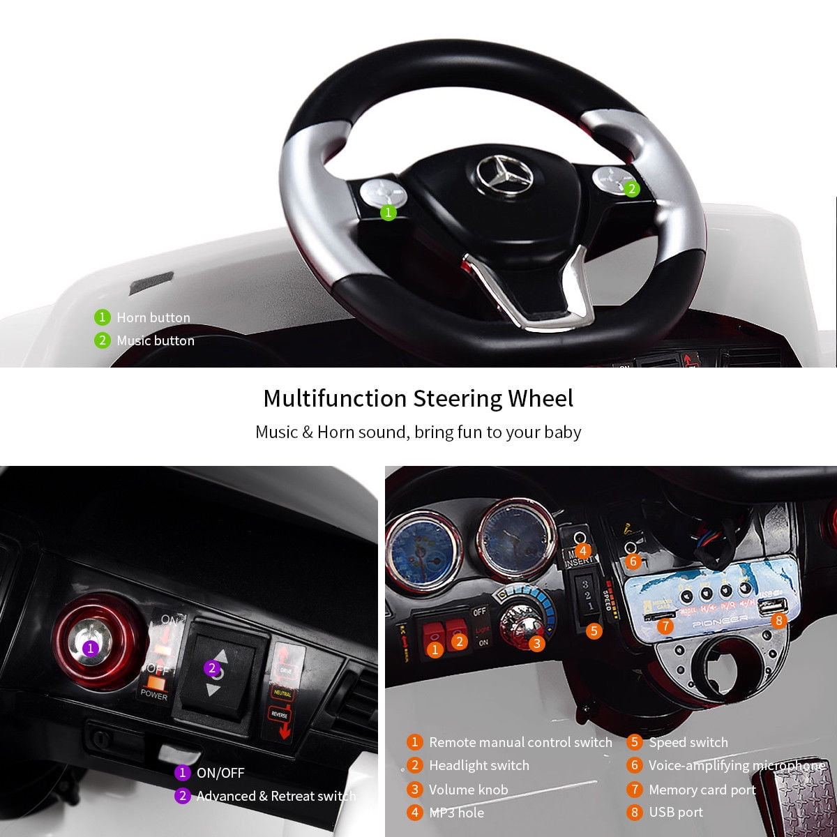 Costway ML350 6V Electric Ride On Car White Ghana Ubuy