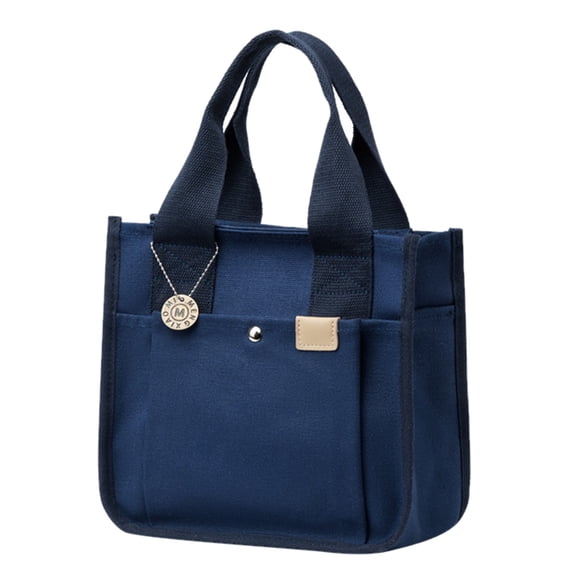 Canvas Tote Bag for Women Foldable Tote Bag with Zipper Travel Large Shoulder Bag Handbag for Work Large Capacity Portable Messenger Bag Blue