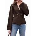 thumbnail image 1 of Womens V Neck Cardigan Long Bell Sleeve Button Down Open Front Loose Knit Fall Sweater Blazer Coffee M, 1 of 10