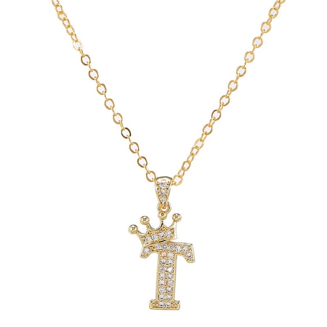 Zircon Collier Pendentif Lettre Anglaise Collier Initial Collier Colliers pour Maman Collier pour Hommes Chaîne Colliers pour Hommes Collier Rose Laye Collier Wishbone Collier Ras du Cou Pierre Lettre Perle