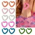 thumbnail image 4 of Necvior Sweet Cool Plush Heart Hoop Earrings Fashion Simple Piercing Earrings Jewelry, 4 of 20