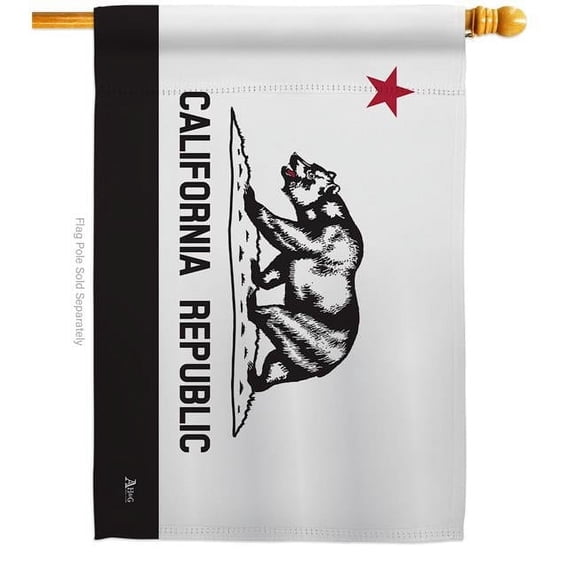 Americana Home & Garden H140998-BO 28 x 40 in. Black White California American State Vertical House Flag with Double-Sided Decorative Banner Garden Yard Gift