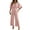 A006-Pink, variant on SAATLERI Women's One Piece Jumpsuits Dressy Casual V-Neck Batwing Short Sleeve Overalls for Women Wide Leg Elegant Ladies Jumpsuit Rompers