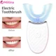 thumbnail image 2 of Cepillo de dientes eléctrico sónico inteligente tipo U de 360°, carga USB automática, resistente al agua, blanqueador, cabezal de silicona, 2 of 5