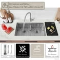 thumbnail image 3 of Stylish Undermount 32" Stainless Steel Double Bowl Workstation Kitchen Sink with 7 accs S-601WK, 3 of 15