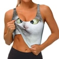 thumbnail image 3 of Uemuo Funny Cat Pattern Women's Sports Bra - High Impact Support, Breathable, and Comfortable Athletic Bra for Running, Yoga, and Workouts, 3 of 9
