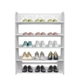 thumbnail image 3 of QXDRAGON 5-Tier Wood Plastic Entryway Shoe Rack Shoe Shelf Closet Storage Organizer Shoe Space Saving for Bedroom Living Room, White, 3 of 10