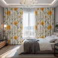 thumbnail image 2 of Spring Daisy Blackout Curtains for Bedroom/Living Room, Pinch Pleated Black Out Curtains, Country Vintage Yellow White Floral Leaf Room Darkening Window Drapes with Hooks 2 Panels, 59"x70", 2 of 8