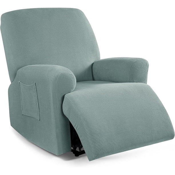 Nvzi Funda de sofá elástica de jacquard, funda de sofá de forro polar, funda de sillón reclinable para sala de estar, fácil de instalar, lavable, protector de sofá para 1 asiento (verde)