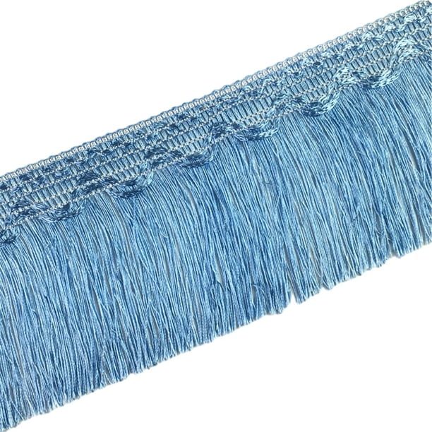 Naiovety Recorte de flecos de borla duradero y de moda para proyectos de bricolaje Recorte de flecos de borla para coser Tratamientos de ventanas lago azul cuatro