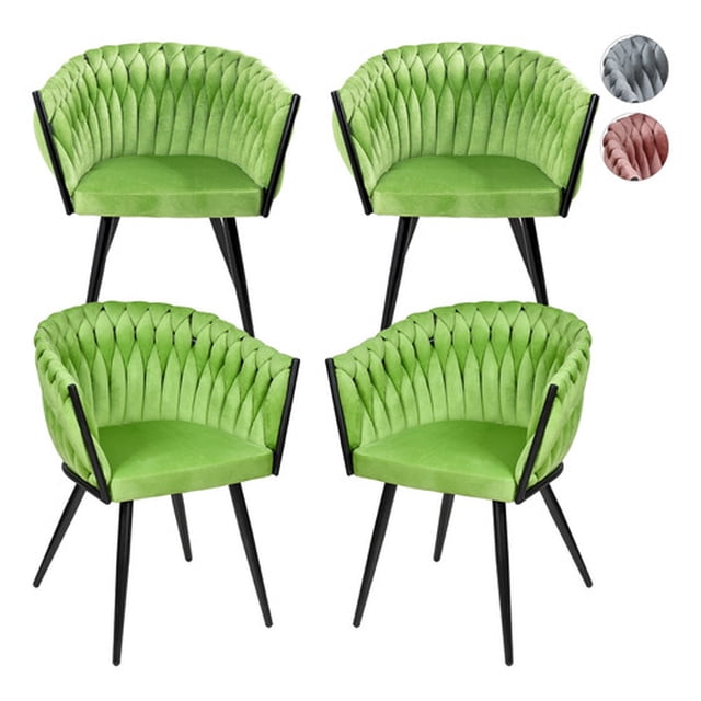 Set 4 Sillas Comedor Tejidas Terciopelo Modernas Elegantes