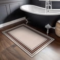 thumbnail image 2 of Beverly Rug Indoor Bordered Area Rugs, Non Slip Rubber Backing Modern Living Room Area Rug, Beige Brown, 2'x3', 2 of 6